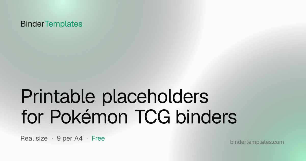 Free printable Pokémon TCG binder templates — placeholders to size
